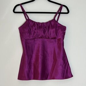 Y2K Satin Silky Cami Top Medium Babydoll Fairy Grunge Glam 90s Whimsigoth USA
